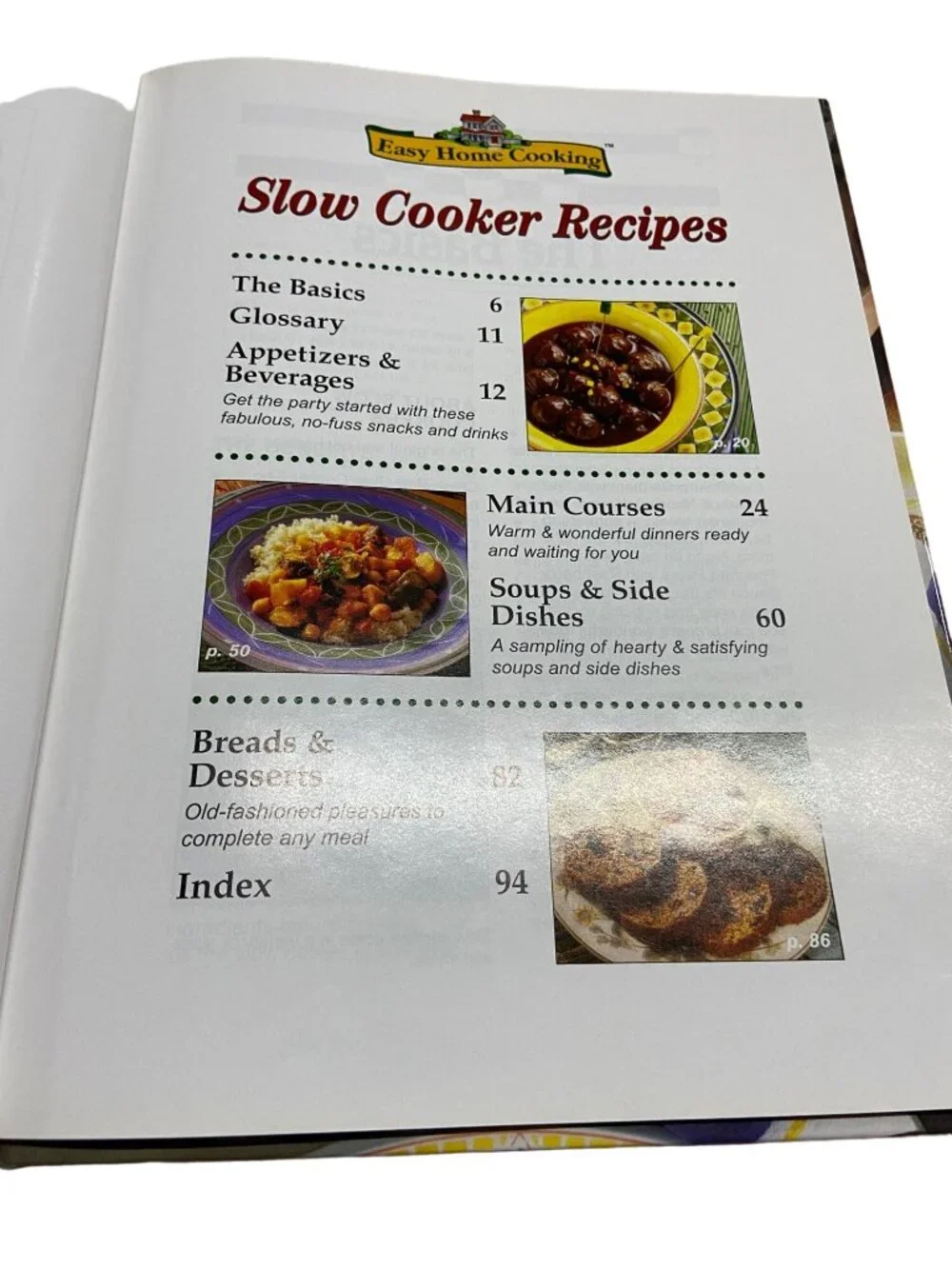 Easy Home Cooking Slow Cooker Recipes Cookbook Comfort Food Meals HC 1997